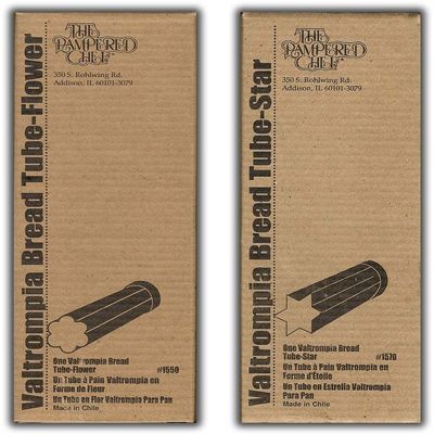(2) The Pampered Chef Valtrompia Bread Tubes - Flower #1550 and Star #1570