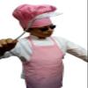 Medium Children Kids Soft Pink Chef Set Apron & Adjustable Hat Quality Lite view 1