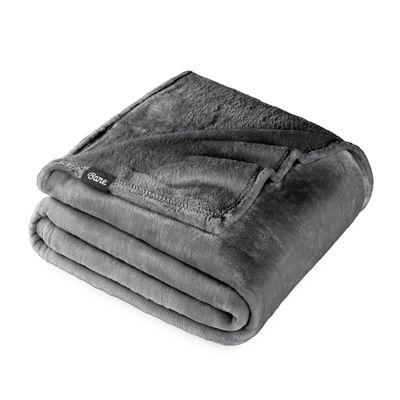 Bare Home Fleece Blanket - Full/Queen - Ultra-Soft Lightweight for Bed, Sofa, and Couch - Luxury Microplush - Cozy Warm Blanket (Full/Queen, Grey)
