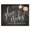 Andaz Press Wedding Party Signs, Chalkboard Pink Coral Floral Roses Print, 8.5x11-inch, Glow Sticks Light Up the Dance Floor, 1-Pack view 1