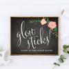 Andaz Press Wedding Party Signs, Chalkboard Pink Coral Floral Roses Print, 8.5x11-inch, Glow Sticks Light Up the Dance Floor, 1-Pack view 2