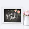 Andaz Press Wedding Party Signs, Chalkboard Pink Coral Floral Roses Print, 8.5x11-inch, Glow Sticks Light Up the Dance Floor, 1-Pack view 4