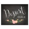 Andaz Press Wedding Party Signs, Chalkboard Pink Coral Floral Roses Print, 8.5x11-inch, Dessert Table, 1-Pack view 1