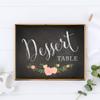 Andaz Press Wedding Party Signs, Chalkboard Pink Coral Floral Roses Print, 8.5x11-inch, Dessert Table, 1-Pack view 2