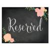 Andaz Press Wedding Party Signs, Chalkboard Pink Coral Floral Roses Print, 8.5x11-inch, Reserved, 1-Pack view 1