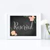 Andaz Press Wedding Party Signs, Chalkboard Pink Coral Floral Roses Print, 8.5x11-inch, Reserved, 1-Pack view 3