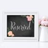 Andaz Press Wedding Party Signs, Chalkboard Pink Coral Floral Roses Print, 8.5x11-inch, Reserved, 1-Pack view 4