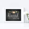 Andaz Press Wedding Party Signs, Chalkboard Pink Coral Floral Roses Print, 8.5x11-inch, Reserved for the Bridal Party, 1-Pack view 3