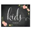 Andaz Press Wedding Party Signs, Chalkboard Pink Coral Floral Roses Print, 8.5x11-inch, Kids Table Sign, 1-Pack view 1
