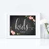 Andaz Press Wedding Party Signs, Chalkboard Pink Coral Floral Roses Print, 8.5x11-inch, Kids Table Sign, 1-Pack view 3