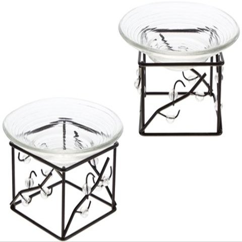 DollarItemDirect Metal Candle Holder with Glass Plate - Black, Case of 48