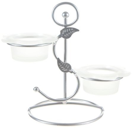DollarItemDirect Two Votive Metal Candle Holder- Silver, Case of 48