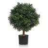 Silk Tree Warehouse One 2 Foot Outdoor Artificial Boxwood Ball Topiary Bush Potted UV Rated Plant by Bagari view 1