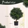 Silk Tree Warehouse One 2 Foot Outdoor Artificial Boxwood Ball Topiary Bush Potted UV Rated Plant by Bagari view 2