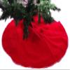 48" Red Tree Skirt with Candy Cane Striped Border view 1