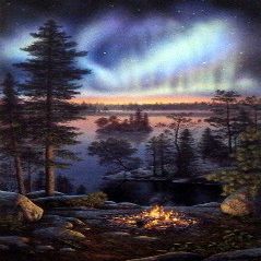Peck@Gartner Night FIRE by Kim Norlien 16"x32"