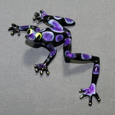 Gorgeous Bronze Frog Casanova Figurine Statue Sculpture Art/Limited Edition/Signed & Numbered (Purple)