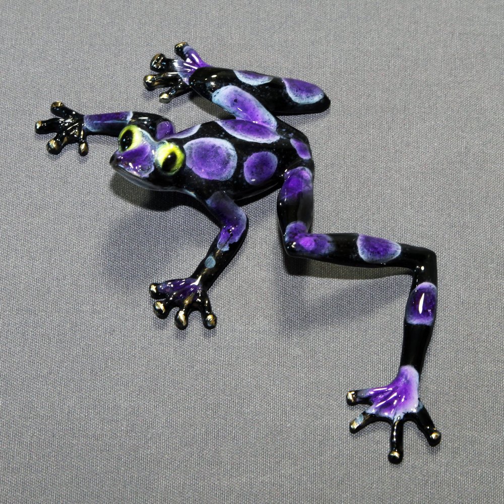 Gorgeous Bronze Frog Casanova Figurine Statue Sculpture Art/Limited Edition/Signed & Numbered (Purple)