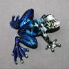 Gorgeous Bronze Frog Chica Figurine Statue Color Live Frogs/Limited Edition Signed & Numbered (Silver Blue) view 1
