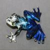 Gorgeous Bronze Frog Chica Figurine Statue Color Live Frogs/Limited Edition Signed & Numbered (Silver Blue) view 3