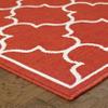 Oriental Weavers Meridian Indoor/Outdoor Rug - 1295R - 3'7" x 5'6" - in Red/Ivory - Moroccan Style, Water, Stain and Fade Resistant, Hose Clean, Patio, Outdoor Living Area Rug view 4