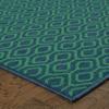 Oriental Weavers Meridian Indoor/Outdoor Rug - 1634Q - 3'7" x 5'6" - in Navy/Green - Casual Geometric, Water, Stain and Fade Resistant, Hose Clean, Patio, Outdoor Living Area Rug view 4