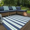 Oriental Weavers Meridian Indoor/Outdoor Rug - 5701B - 3'7" x 5'6" - in Blue/Ivory - Nautical & Coastal, Water, Stain and Fade Resistant, Hose Clean, Patio, Outdoor Living Area Rug view 1