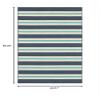 Oriental Weavers Meridian Indoor/Outdoor Rug - 5701B - 3'7" x 5'6" - in Blue/Ivory - Nautical & Coastal, Water, Stain and Fade Resistant, Hose Clean, Patio, Outdoor Living Area Rug view 2