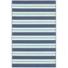 Oriental Weavers Meridian Indoor/Outdoor Rug - 5701B - 3'7" x 5'6" - in Blue/Ivory - Nautical & Coastal, Water, Stain and Fade Resistant, Hose Clean, Patio, Outdoor Living Area Rug view 3