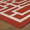 Oriental Weavers Meridian Indoor/Outdoor Rug - 9754R - 3'7" x 5'6" - in Red/Ivory - Moroccan Style, Water, Stain and Fade Resistant, Hose Clean, Patio, Outdoor Living Area Rug view 4