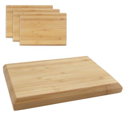 BambooMN Small Chamfered Edge Premium Bamboo Serving and Cutting Board, Charcuterie, Home and Everyday use - 7.9" x 5.5" x 0.75" - 10 pcs