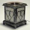 Antique Silver Metal Oil Warmer or Tart Burner with Free Pack Tart Melts and Free Replacement Bulb view 1