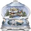 Illuminated Thomas Kinkade *Jingle Bells* Snow Globe W/Sculpted Scene in Adorable Treasures Gift Box view 1