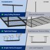 FLEXIMOUNTS 4x8 Overhead Garage Storage Rack, Adjustable Organization System, Heavy-Duty Metal Ceiling Racks, 750lbs Weight Capacity, Black, Classic Series view 3