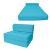 D&D Futon Furniture Sleeper Chair Folding Foam Bed, Portable Studio Guest Sofa Beds 6 x 32 x 70 Turquoise view 1