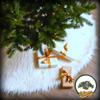 Classic Mongolian Shaggy Sheepskin Faux Fur Tree Skirt/Log Cabin Lodge Christmas Tree Skirt White Premium Quality Faux Fur Round (8' Diameter) view 1