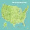US Skydiving Dropzones Map 18x24 Poster (Green & Aqua) view 1