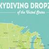 US Skydiving Dropzones Map 18x24 Poster (Green & Aqua) view 3
