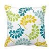 Personalized 18X18 Inch Square Cotton Pillowcases Teal Green Yellow Floral Pillow Cover view 1
