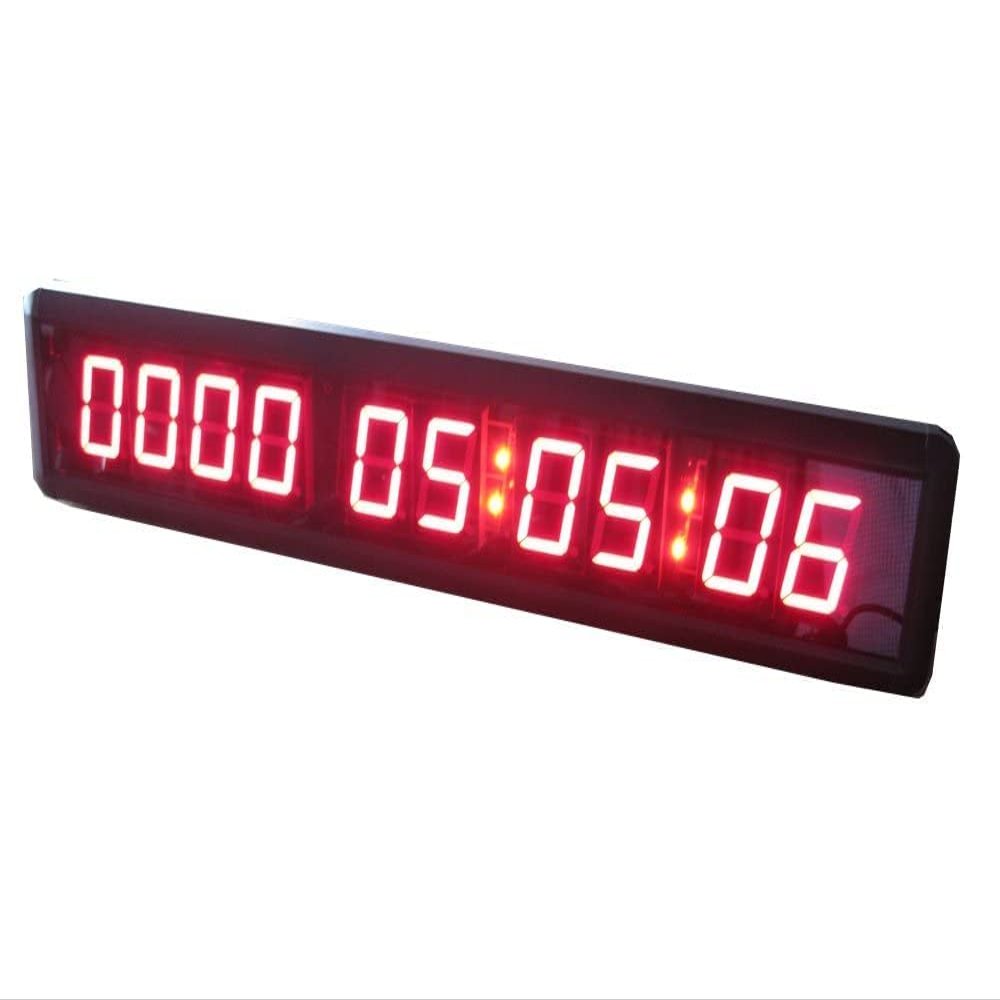 AZOOU 1.8-inch 10 Digits with Red Color LED Timer Countdown/up Wall Mounted Clock with Days Hours Mins Secs