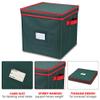 Primode Christmas Ornament Storage Box with 4 Trays, Holds Up to 64 Ornaments Decoration Balls, Holiday Storage Container with Dividers, Constructed of Durable 600D Oxford Material (Green) view 3