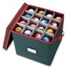 Primode Christmas Ornament Storage Box with 4 Trays, Holds Up to 64 Ornaments Decoration Balls, Holiday Storage Container with Dividers, Constructed of Durable 600D Oxford Material (Green) view 4