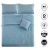 Home Soft Things Damask 4 Piece Bedspread Set, Scalloped Edge Reversible Coverlet Comforter Prewashed Bedding Set, Matelasse Embossed Floral Solid Pattern,Forget Me Not Oversize Queen(110" x 120") view 2