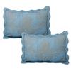 Home Soft Things Damask 4 Piece Bedspread Set, Scalloped Edge Reversible Coverlet Comforter Prewashed Bedding Set, Matelasse Embossed Floral Solid Pattern,Forget Me Not Oversize Queen(110" x 120") view 4