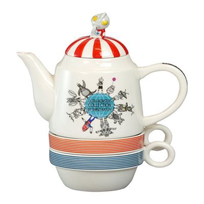 Airyusha Teapot Multi-Color Pot/6.7 x 3.6 x 6.7 inches (17 x 9.2 x 16.9 x 4.7 cm) Cup/Diameter 3.6 x Height 1.9 inches (9.2 x 11.9 x