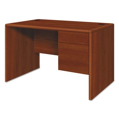 HON 107885RCO 3/4" Right Single Pedestal Desk, 48" by 30" by 29-1/2", Cognac
