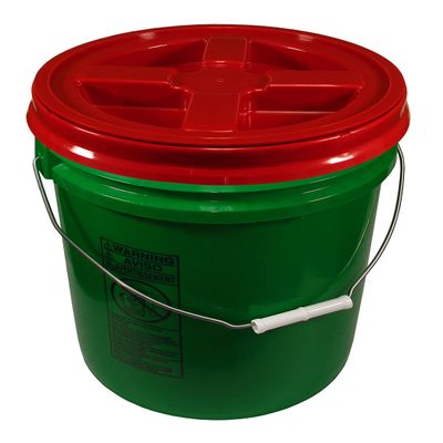 Bucket Kit, One Green 5 Gallon Bucket 90 mil with Red Gamma Seal Lid