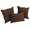 Blazing Needles Corded Twill Throw Pillow Set, Chocolate 3 Count view 1