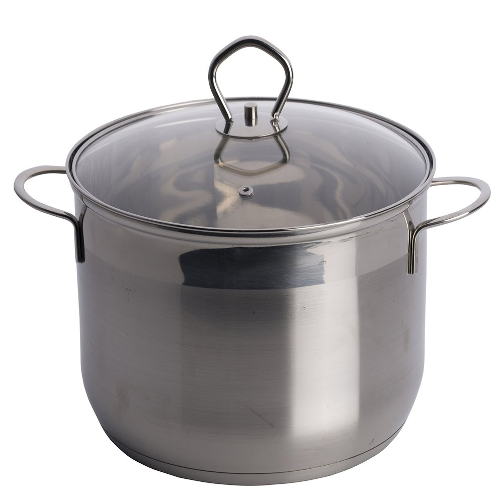 Edco Pan+Glass lid 24x13,5cm SS 6L, Silver, 24 x 24 x 13.5 cm