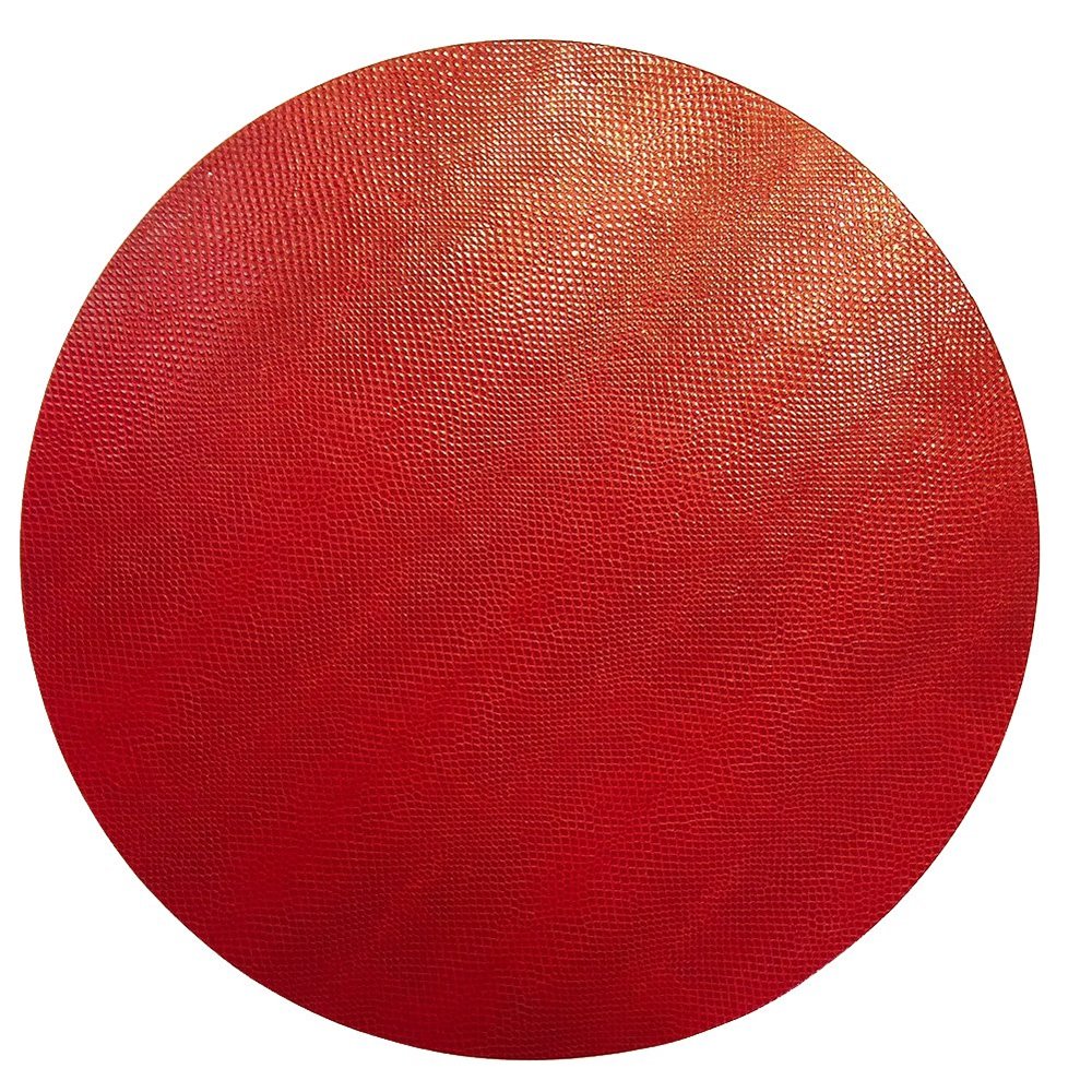 Caspari Round Placemats Table Mats Thanksgiving Placemats Christmas Placemats Faux Red Leather 1 Pc.